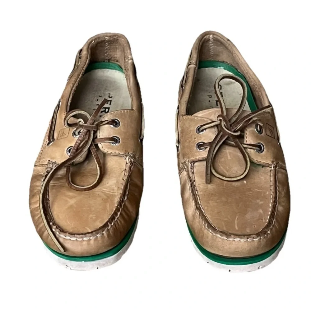 Sperry Authentic Original 2-Eye Boat Shoes Men’s Leather Tan Nautical Preppy 8.5